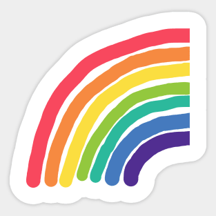 Colorful Rainbow Left Half Graphic Sticker